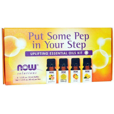 Now Put Some Pep in Your Step, Uplifting Essential Oils Kit, 4 Bottles, 10ml Each