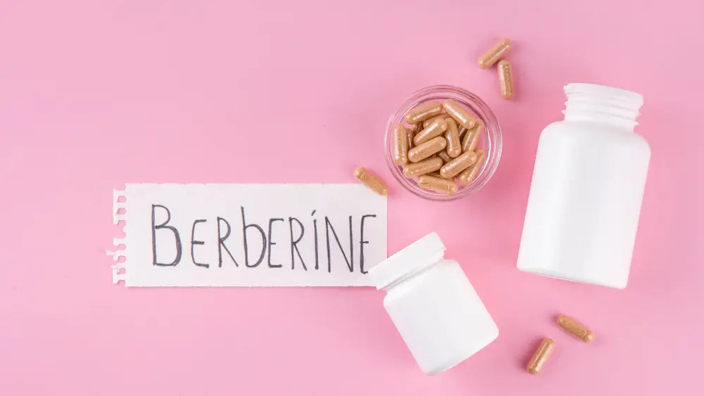 Berberine supplement capsules and ingredient label illustrating berberine HCl terminology