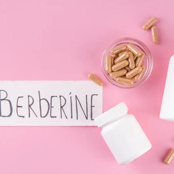 Berberine supplement capsules and ingredient label illustrating berberine HCl terminology