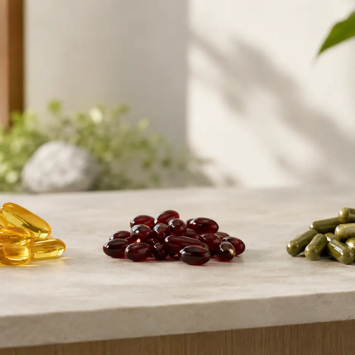 Fish oil, krill oil and algae omega supplements compared on a Healthy NZ shelf