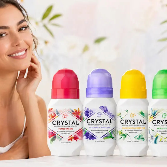 Crystal deodorant stick, spray, roll-on and cream compared with an antiperspirant for odour and wetness control