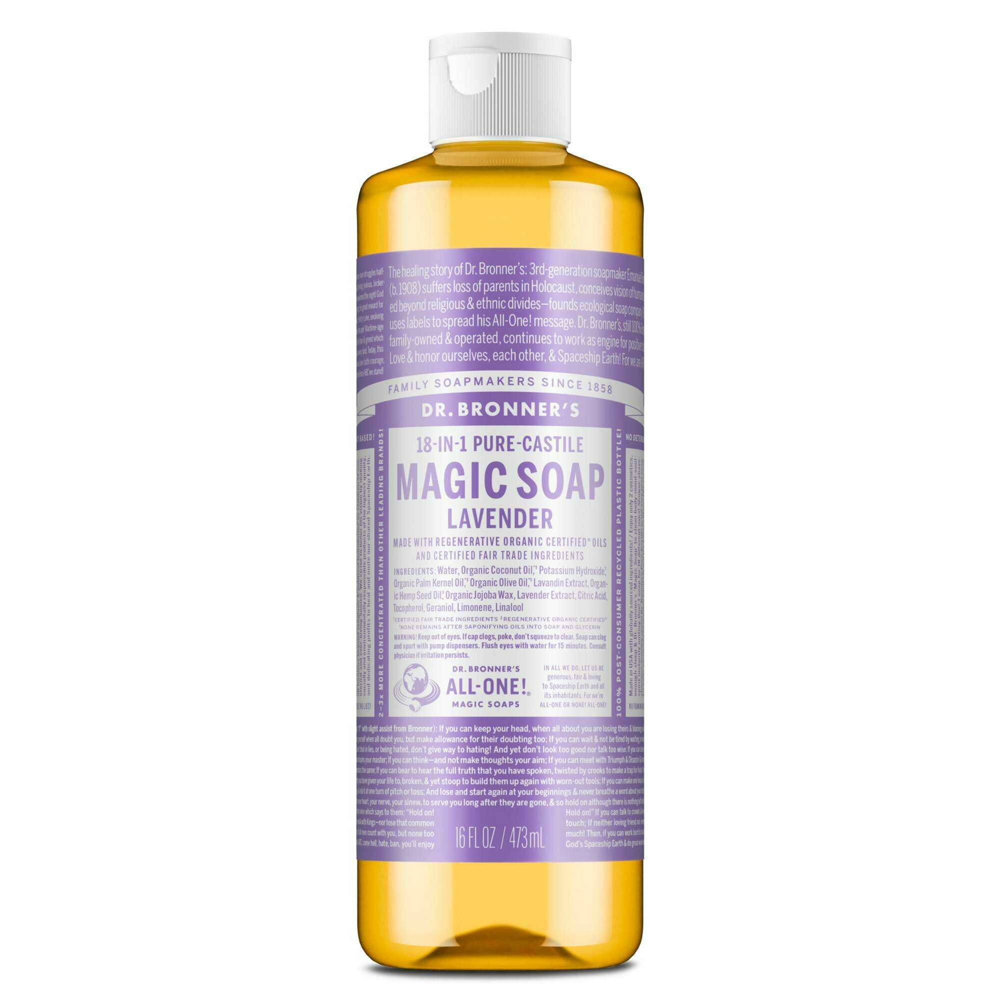 Dr Bronner Pure-Castile Liquid Soap - Lavender | Healthy.co.nz