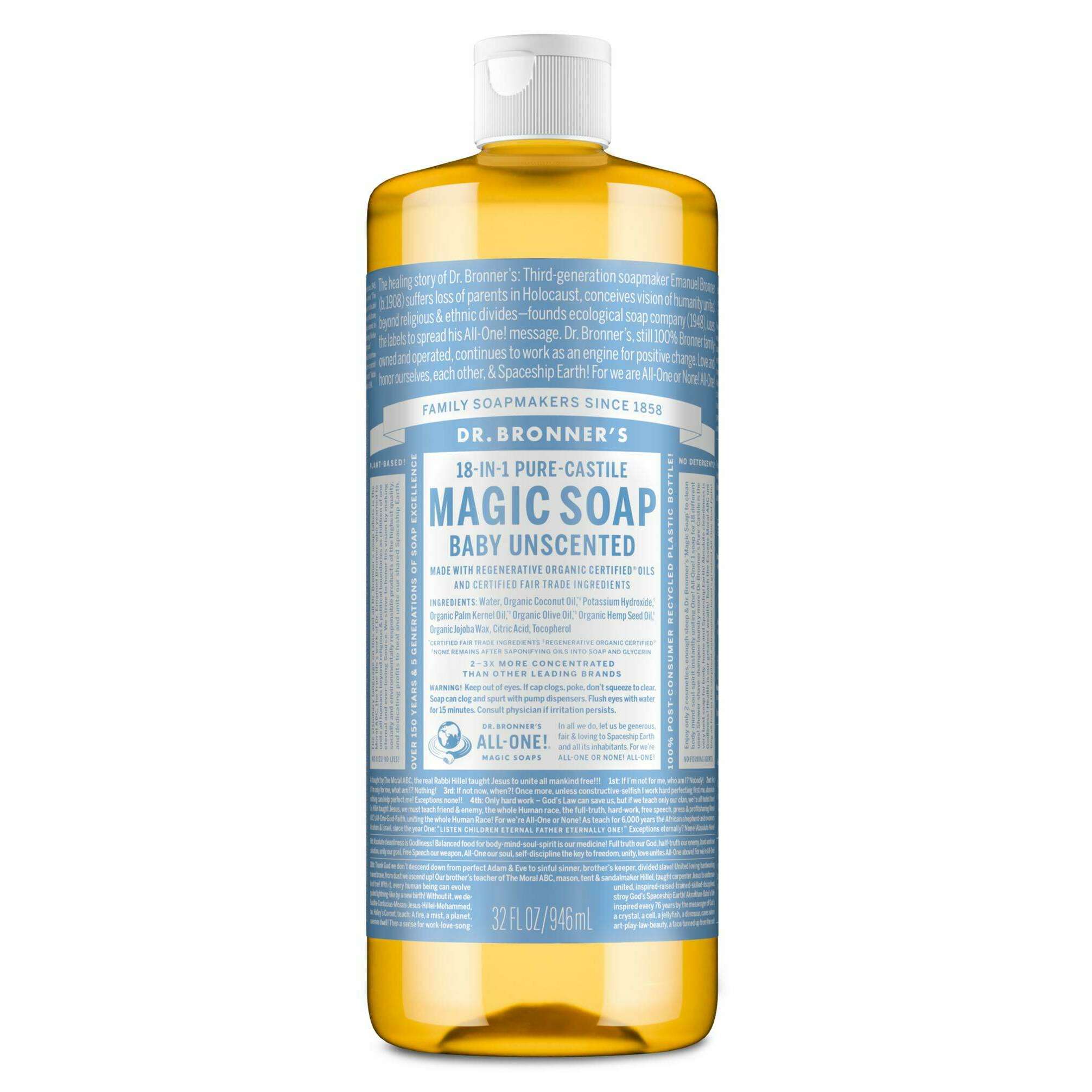 Dr Bronner Baby Unscented Liquid Soap | Healthy.co.nz