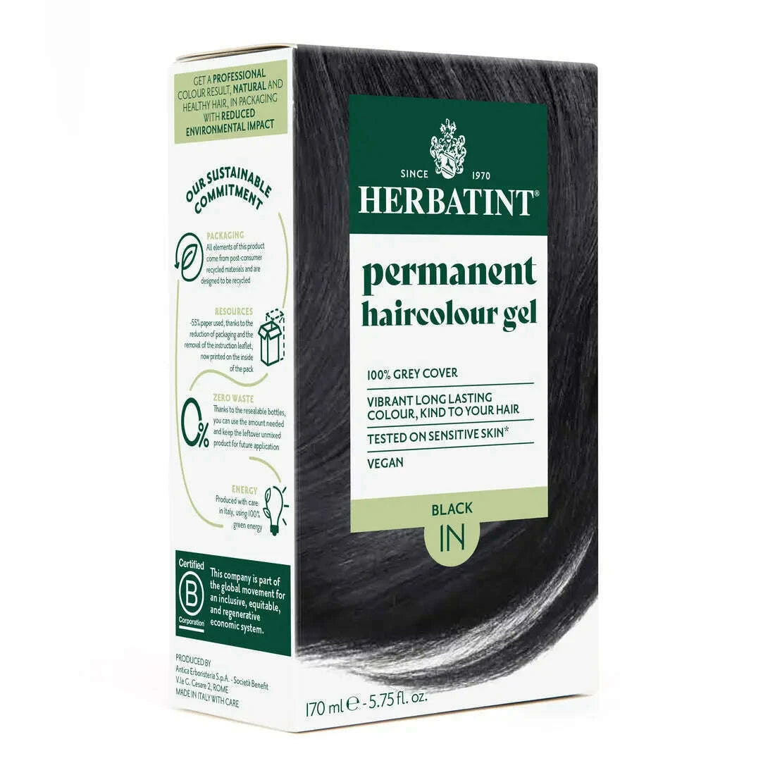 Herbatint hair dye Black 1N | Healthy.co.nz