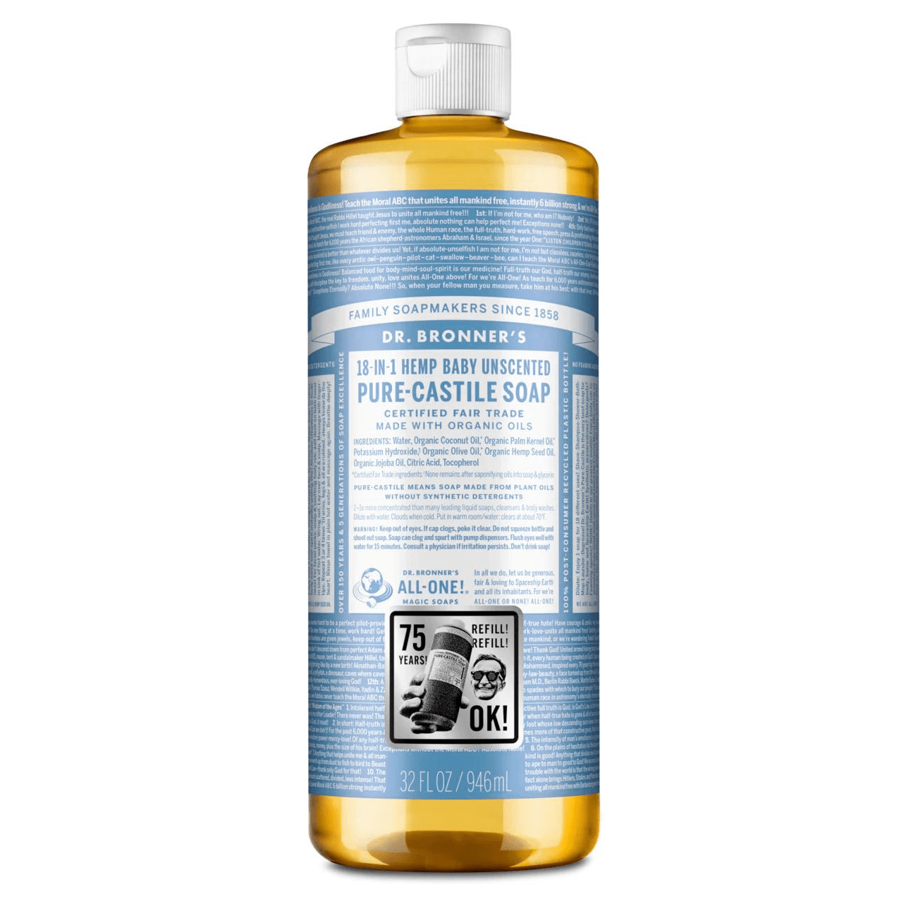 Dr Bronner Dr Bronner Baby Unscented Liquid Soap | healthy.co.nz