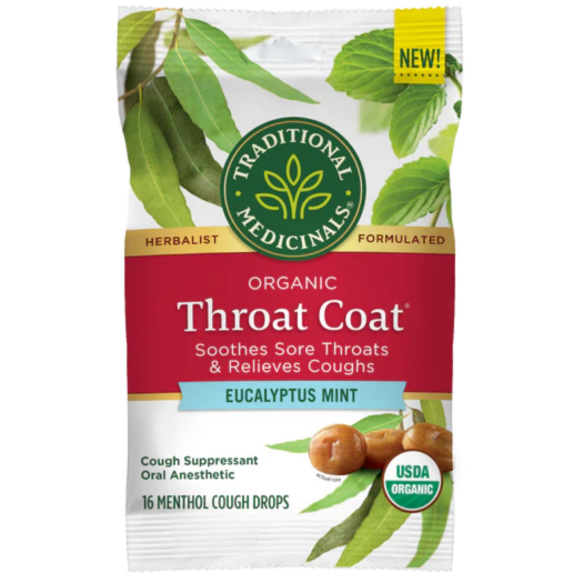 Traditional Medicinals Organic Throat Coat Lozenges - Eucalyptus Mint | healthy.co.nz