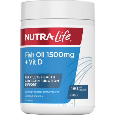 Nutralife Fish Oil 1500mg + Vitamin D | healthy.co.nz