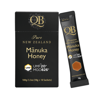 NZQueenBee QB Manuka Honey UMF 20+ Sachets | healthy.co.nz