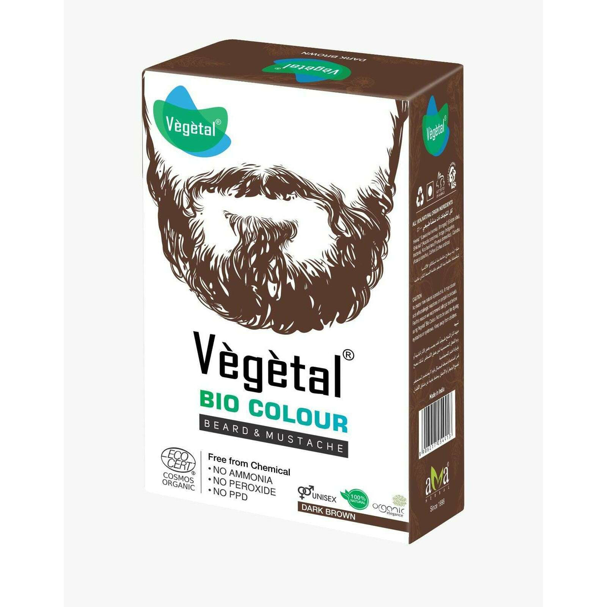 Mustache Color Vegetal Beard & Moustache Dye Dark Brown | Herbs — healthy.co.nz