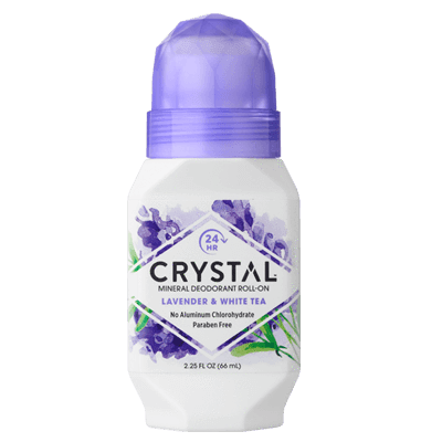Crystal Mineral-Enriched Deodorant Roll-On Lavender & White Tea