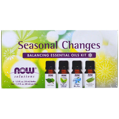 Now Seasonal Changes, Balancing Essential Oils Kit, 4 Bottles, 10ml Each