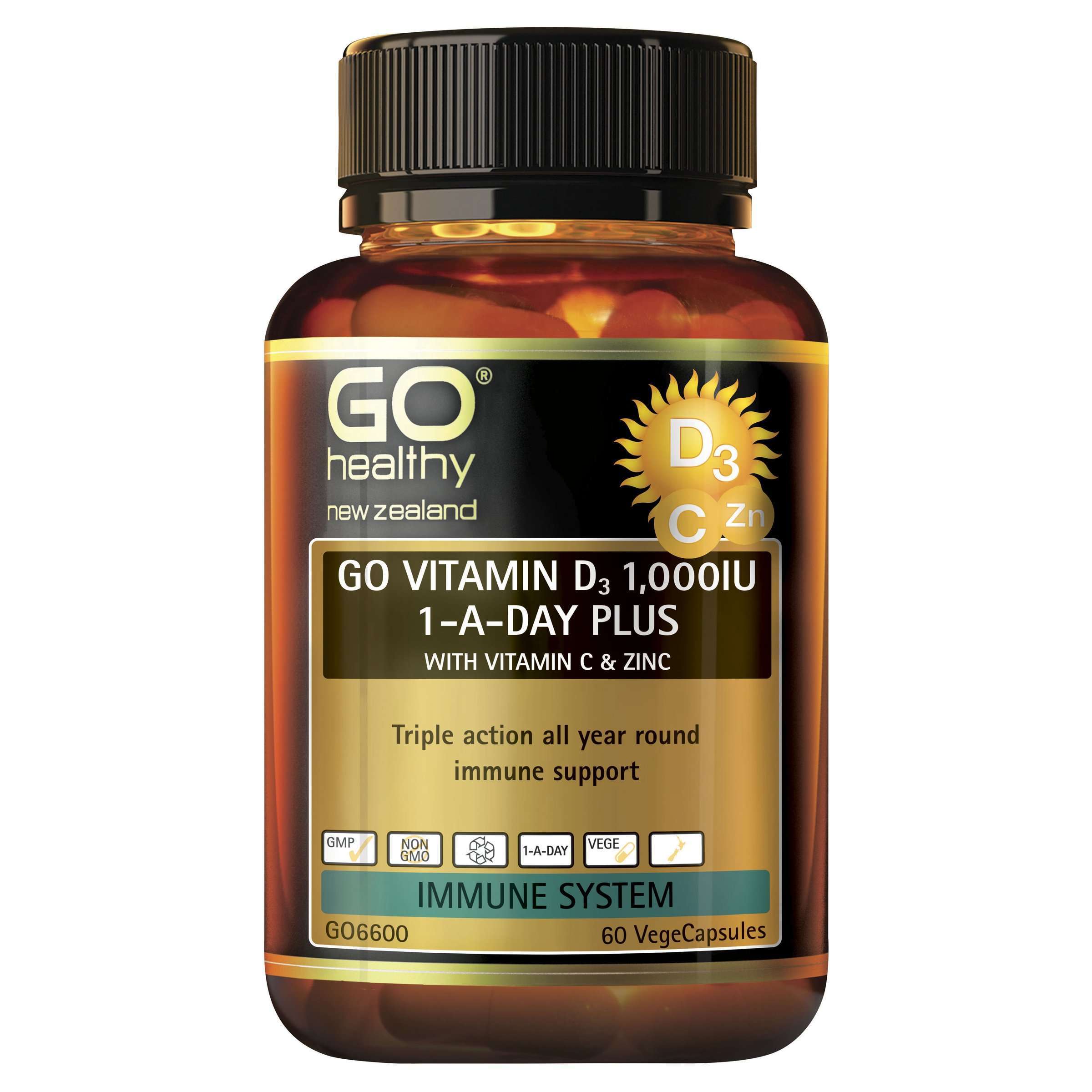 Go Healthy Go Vitamin D3 1,000IU 1-A-Day Plus