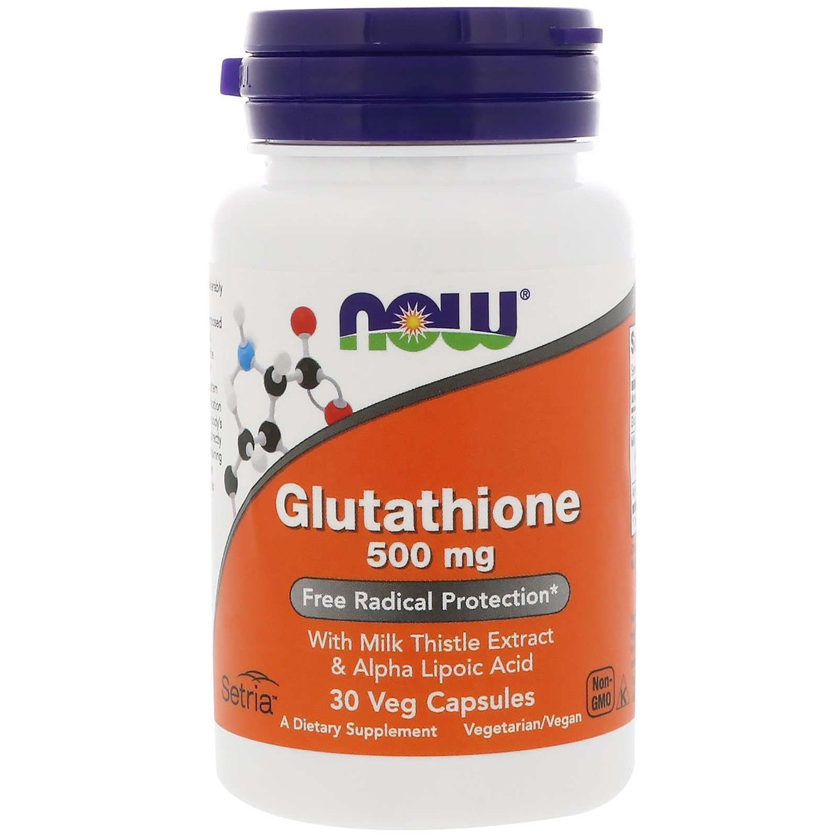 NOW Glutathione 500mg with Milk Thistle —