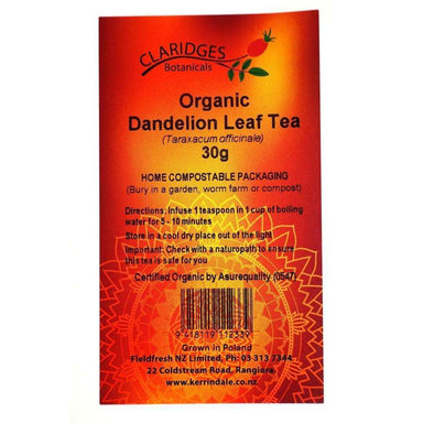 Claridges Organic Dandelion Leaf Tea Loose