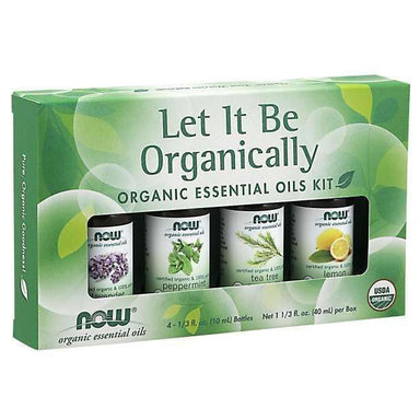 Now Let It Be Organically, Organic Essential Oils Kit, 4 Bottles, 10ml Each