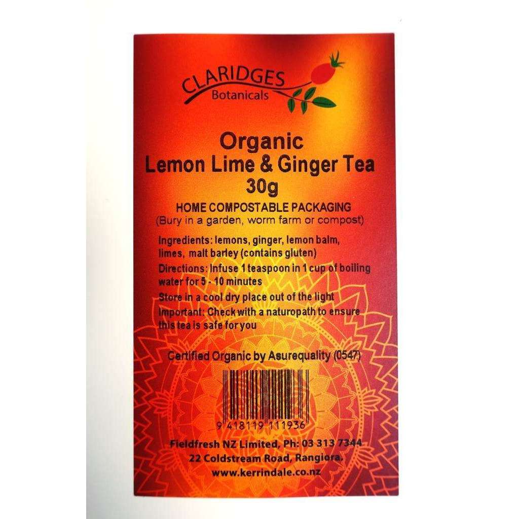 Claridges Organic Lemon, Lime & Ginger Herb Tea Loose