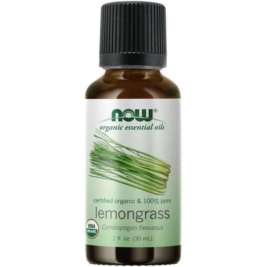 Now Organic Lemongrass Essential Oil, (Cymbopogon Flexuosus) 100% Pure & Organic